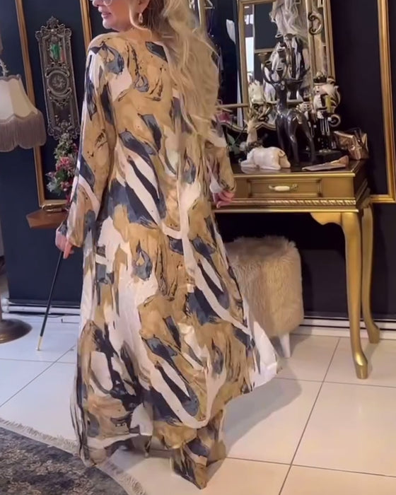 Ensemble deux pièces élégant imprimé irrégulier