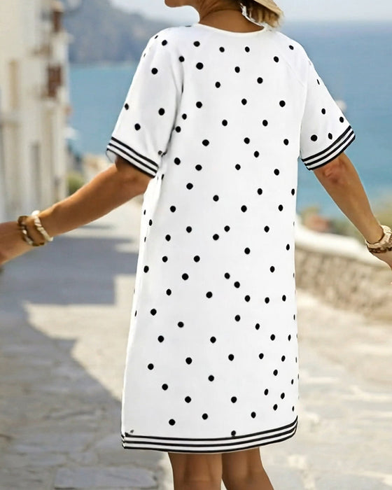 Robe À Pois Rayée Shift