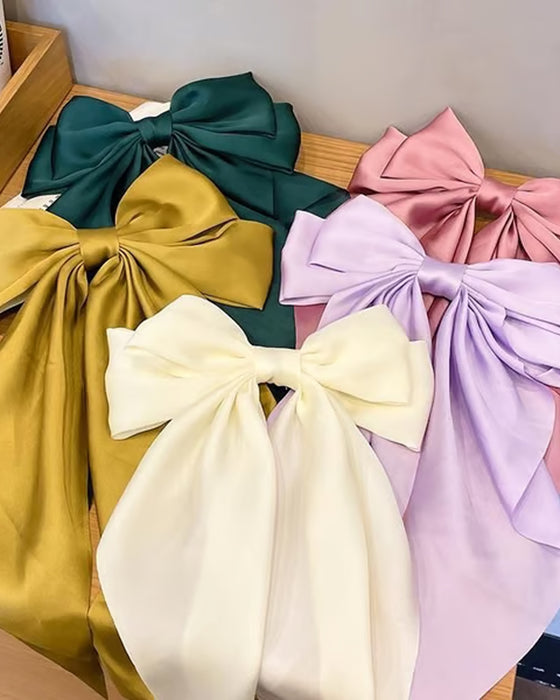 🔥 Grand Nœud Pince À Cheveux Pour Femme – Accessoire De Queue De Cheval Pour Mariage & Quotidien Avec Longue Queue