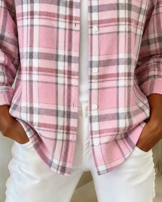 Chemise Écossais Manche Longue Boutonnage