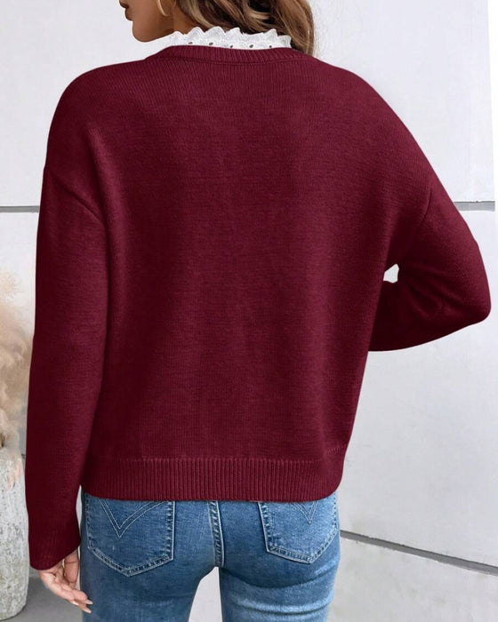 Pull En Maille Nawarat Avec Dentelle