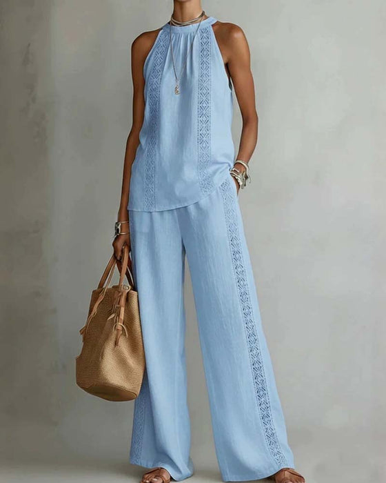 Ensemble Deux Pièces Évidé Halter