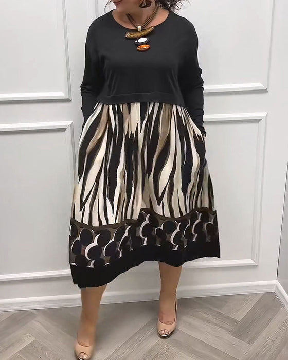 Robe Géométrique Abstrait Imprimé Patchwork