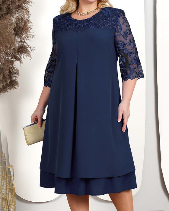 Robe décontractée ample en mousseline brodée