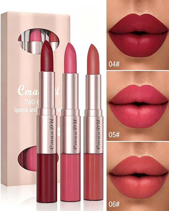 Ensemble 2-En-1 Double Embout Rouge À Lèvres Et Brillant À Lèvres