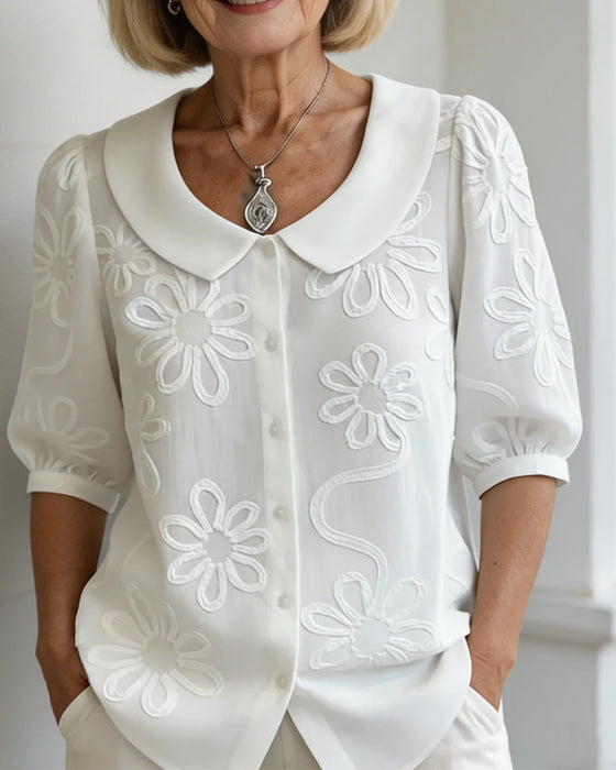 Bluse Blumenprint Kurzarm