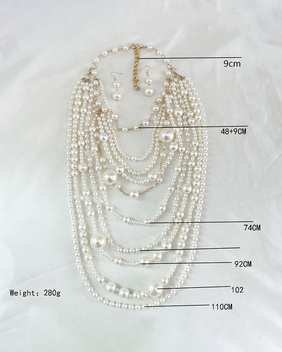 Collier Multi-Couches Long Perle