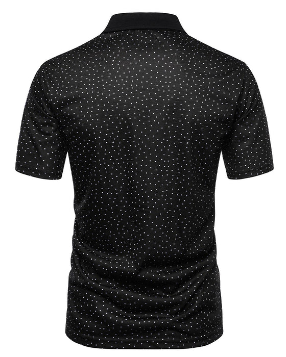 T-Shirt Décontracté À Col Polo Et Petits Pois