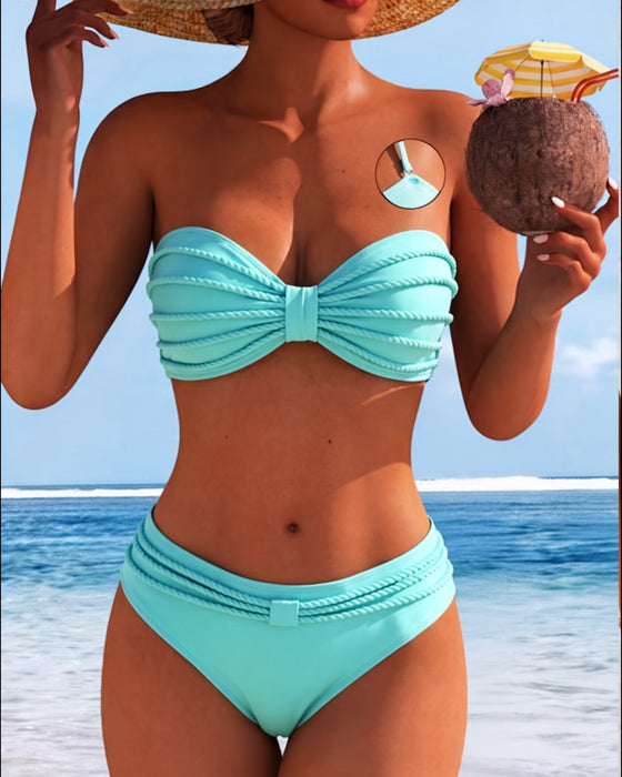 Bikini Unicolore Nuque Nouée
