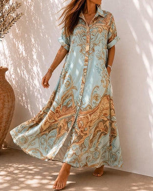 Robe Col De Chemise Bouton Lâche