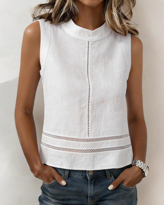 Tank Tops Sans Manches Découpe Unie
