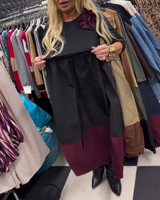 Robe élégante avec fentes contrastées