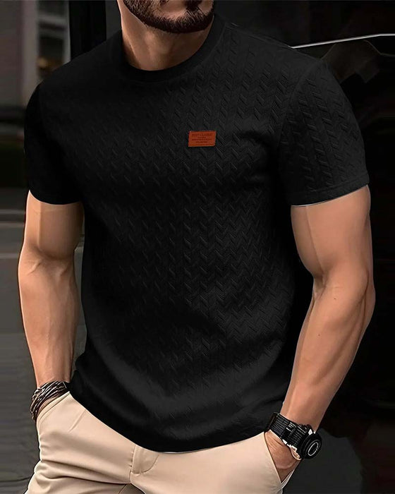 T-Shirt Homme Jacquard Manches Courtes