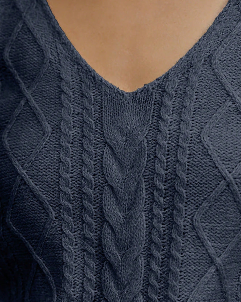 Pull-Over Argyle Manches Courtes Col En V
