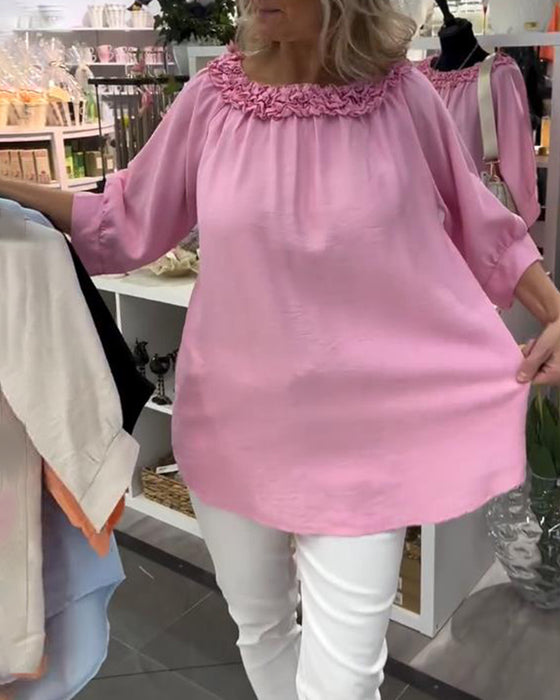 Blouse Manches Courtes Fleurie Large