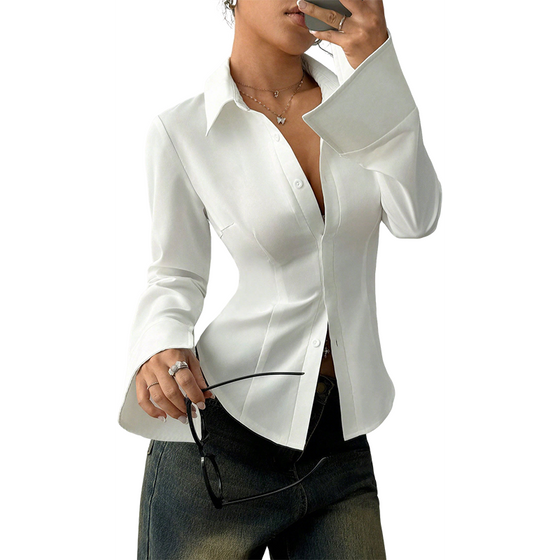 Chemise Élégante Slim-Fit Pour Femme