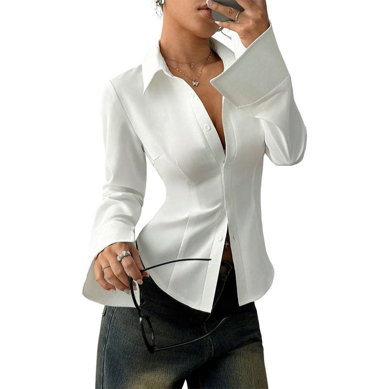 Chemise Élégante Slim-Fit Pour Femme
