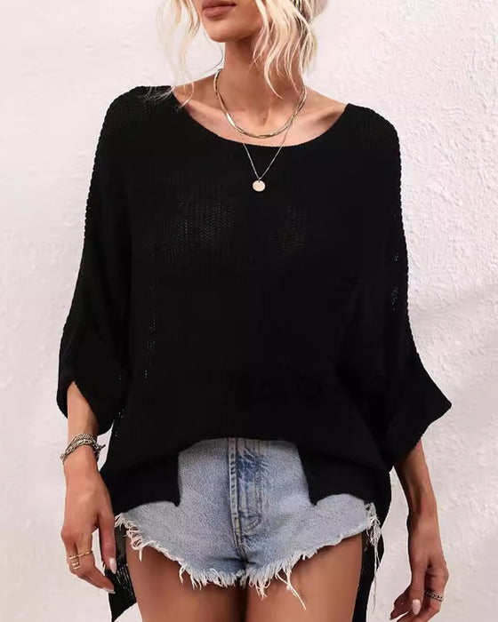 Pullover Uni Avec Poche