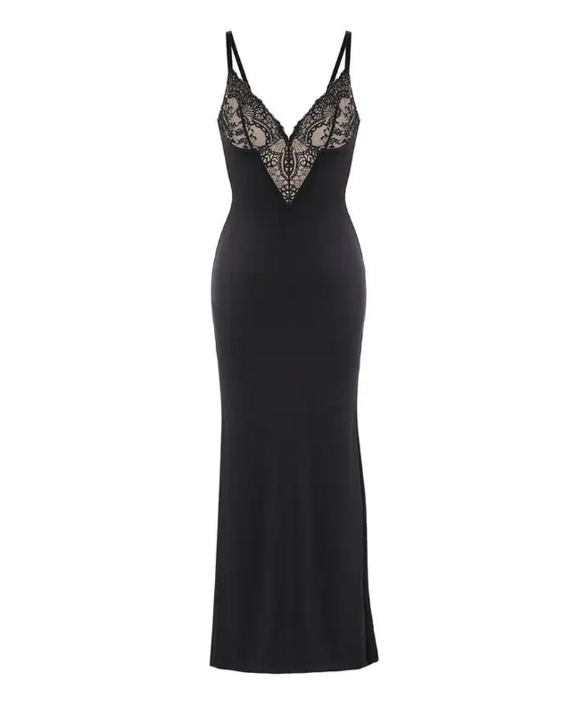 Robe Maxi À Bretelles En Dentelle