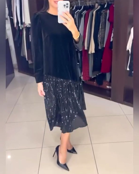 Robe à paillettes au tempérament décontracté