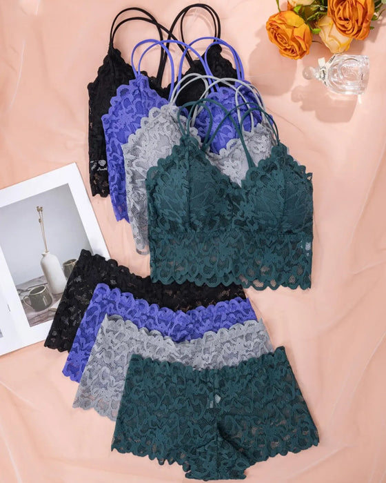 Ensemble Lingerie Dentelle Découpe Dos