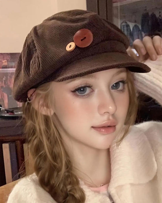 Unisexe Vintage Béret Octogonal