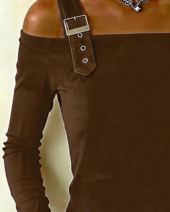 Haut Manche Longue Off-Épaule Camisole