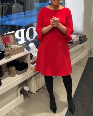 Robe de couleur unie à manches cloche