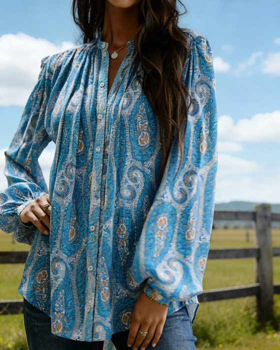 Blouse Boho Fleur de Cajou Imprimé
