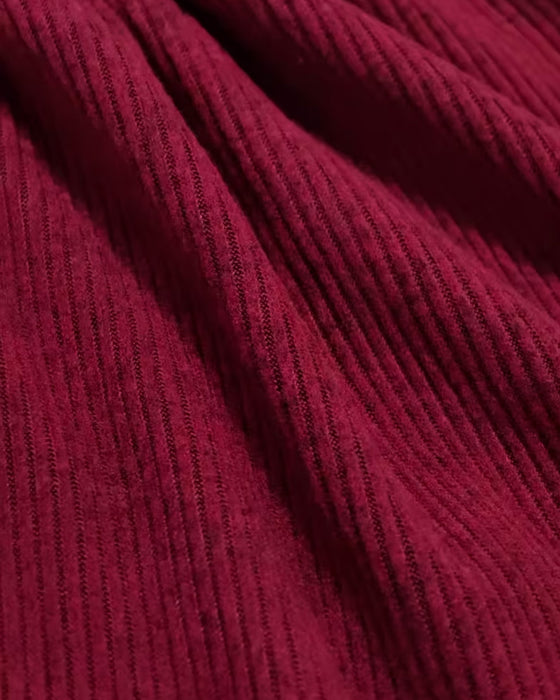 Robe Pull Revers Contraste Manches Lanterne