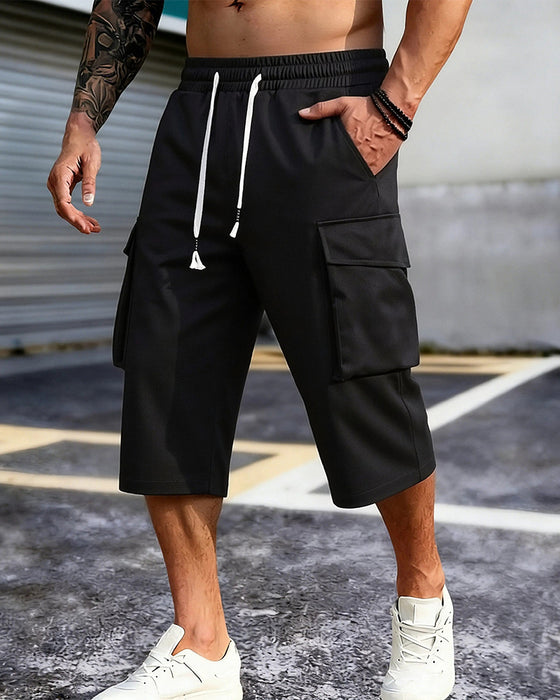 Pantalon Taille Élastique Cordon Poche Homme