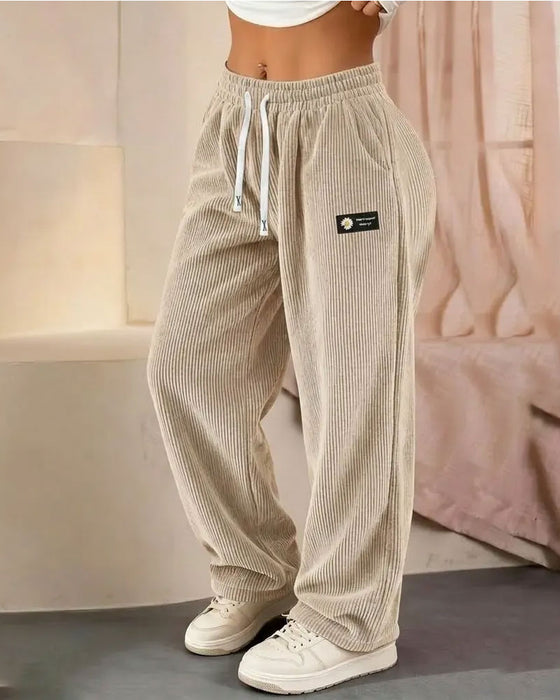 Pantalon Vertical Cordonnier Cordon Jambe Large Décontracté