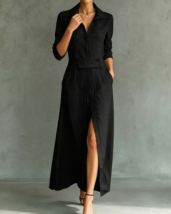 Robe À Revers Uni
