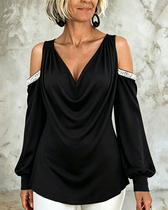 Blouse Décontractée Tendance Off-Épaule