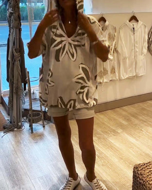 Pull À Capuche Tendance Manches Longues Imprimé