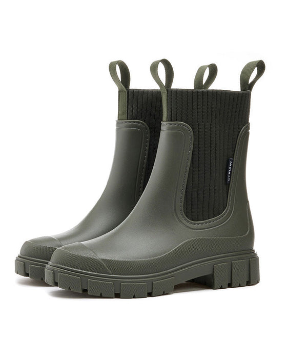 ☔️Bottes Imperméable Anti-Dérapant Semelle Épaisse Mi-Mollet