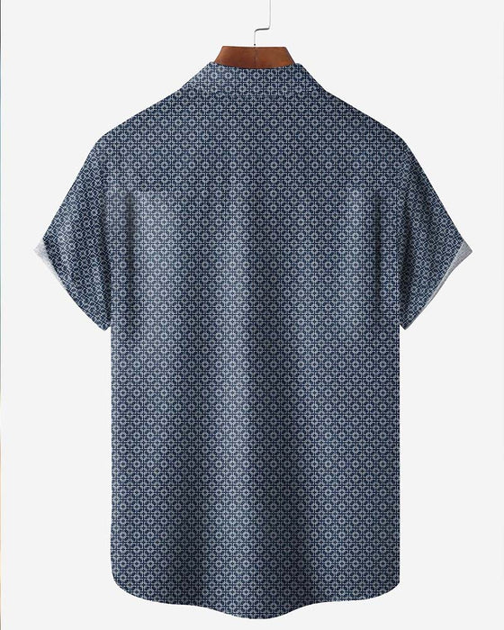 Chemise Col Imprimé Intégral Petit Géométrique