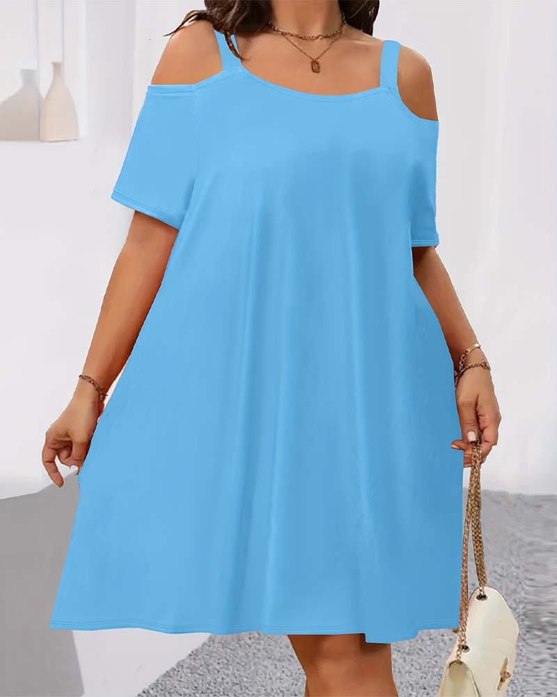 Robe Unie Épaules Dégagées Ligne A