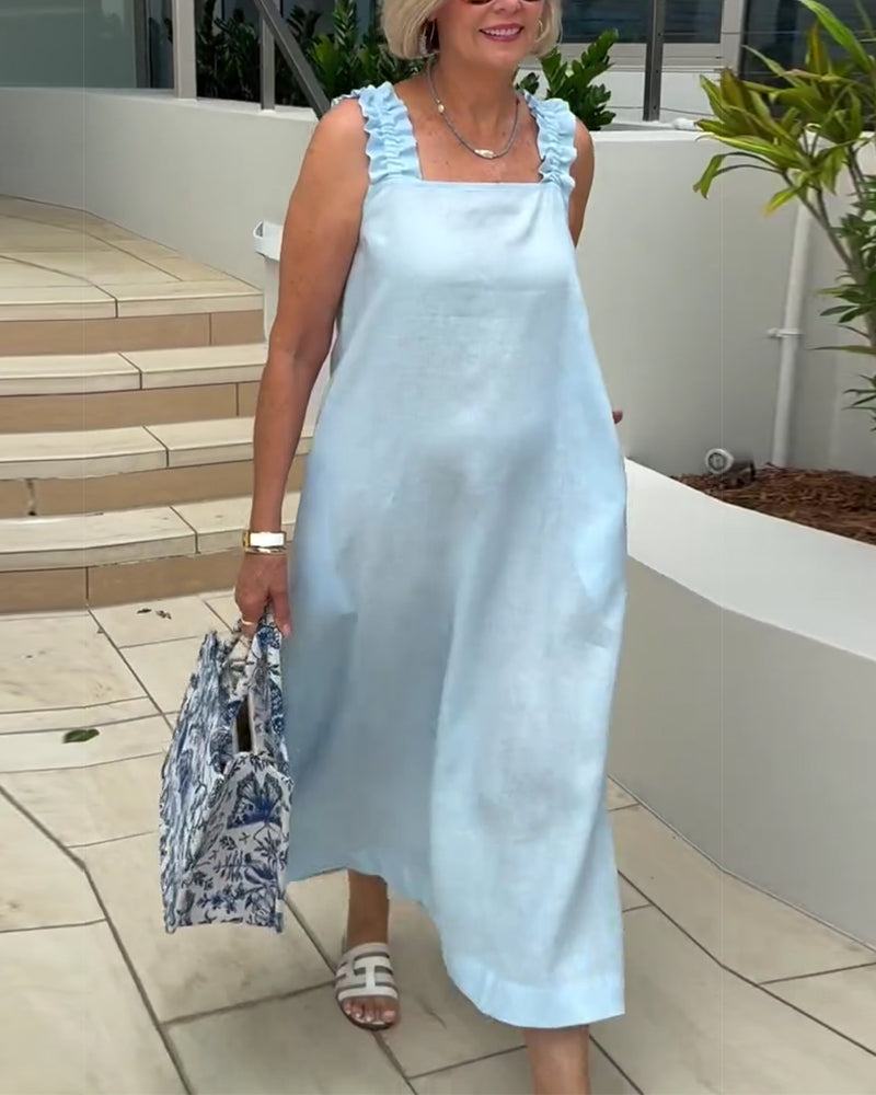 Robe Décolleté Carré Sans Manches