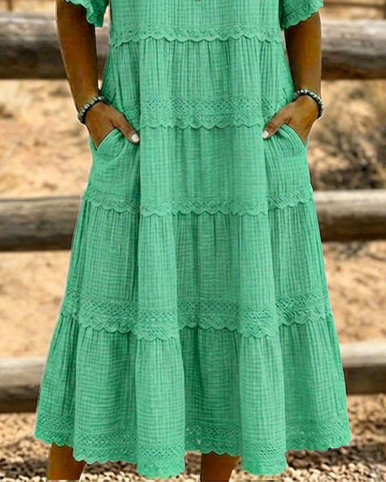 Robe Manche Courte Poche Longue