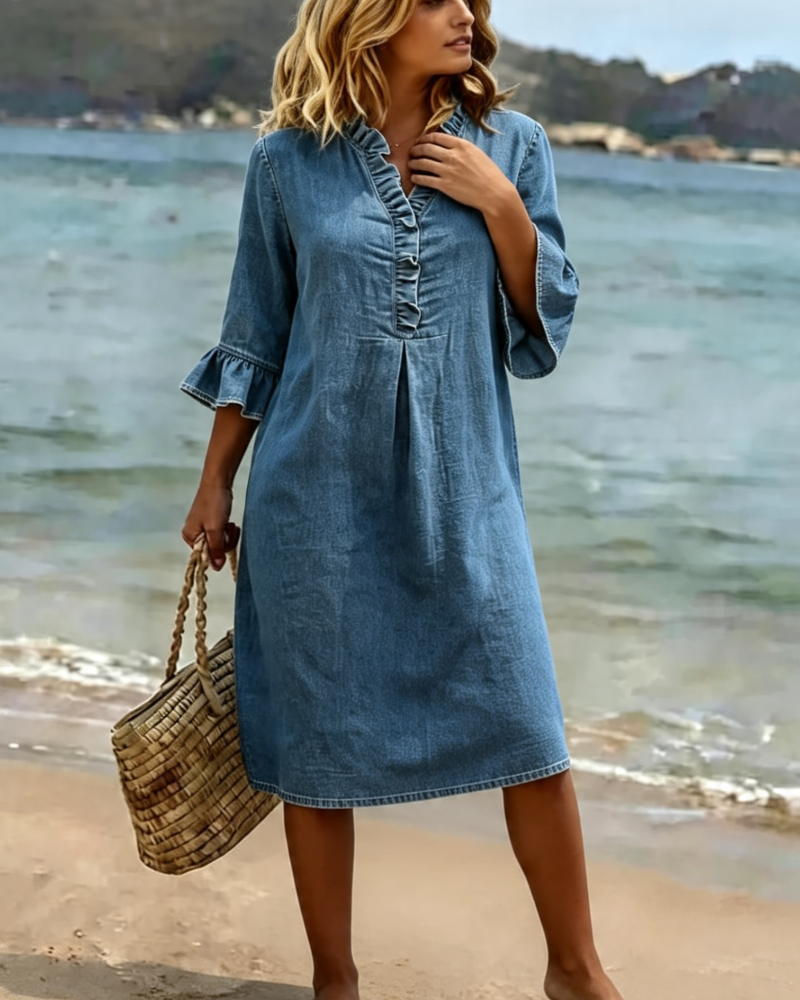 Robe Volants Col V