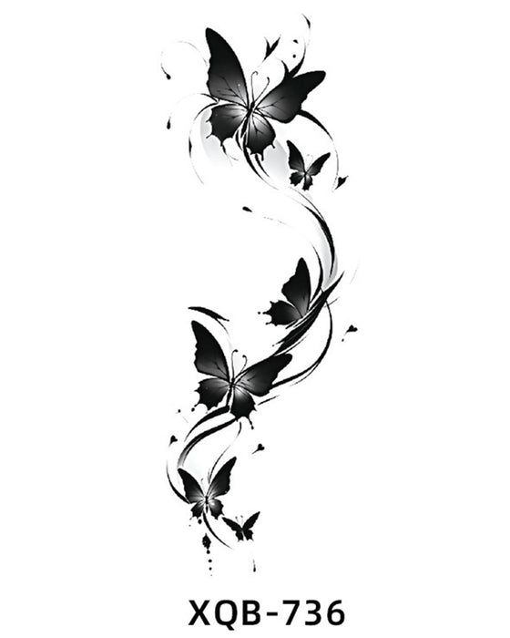 Autocollants Tatouage Bras Motif Fleurs Simulés