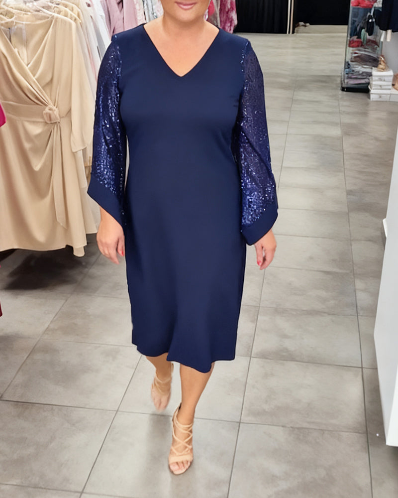 Robe Élégante Ample À Col V