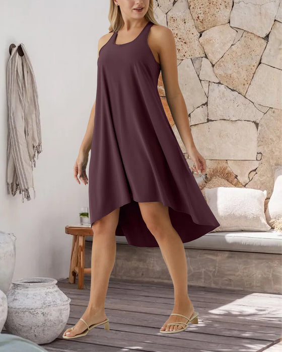 Robe Soutien-Gorge Intégré Irrégulier Gilet Sans Manches