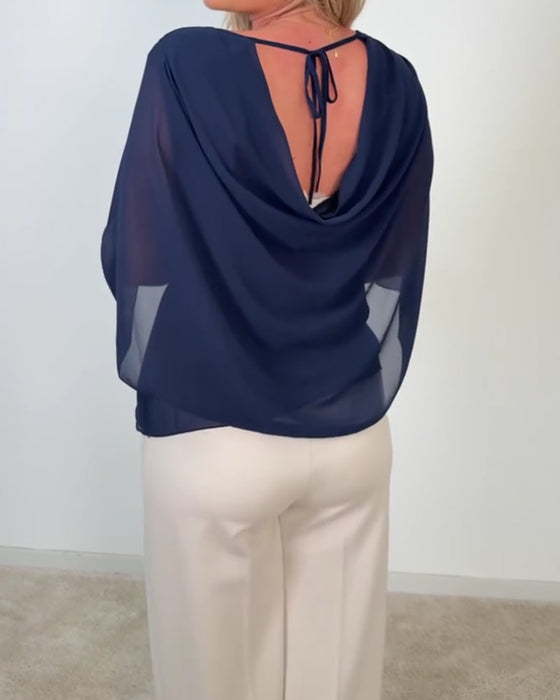 Blouse Manches Cloche Col Rond