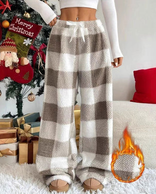 Pantalon À Carreaux Cordon Long