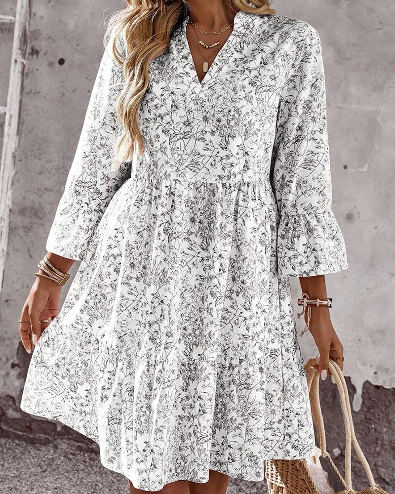 Robe Fleuri Col V Gâteau