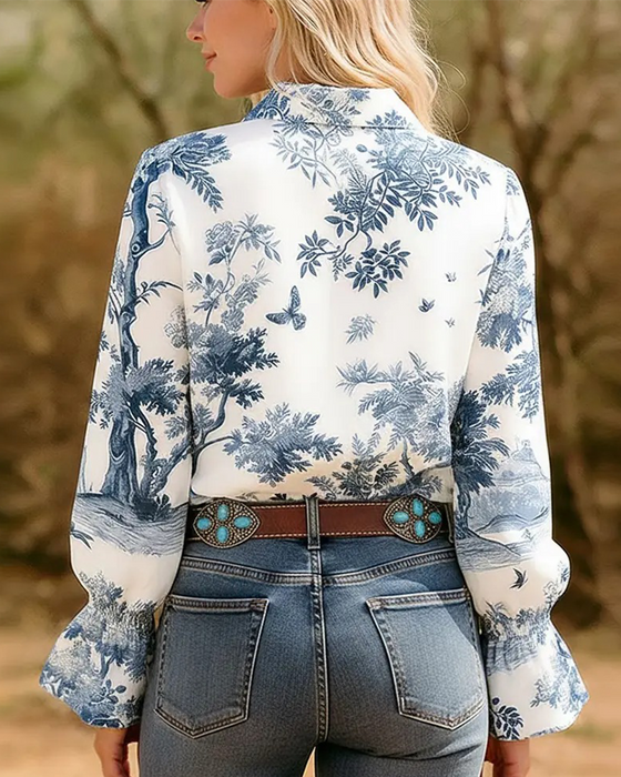 Chemise Imprimée À Manches Longues