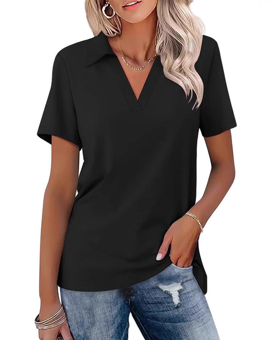 T-Shirt Manche Courte Col V Polo