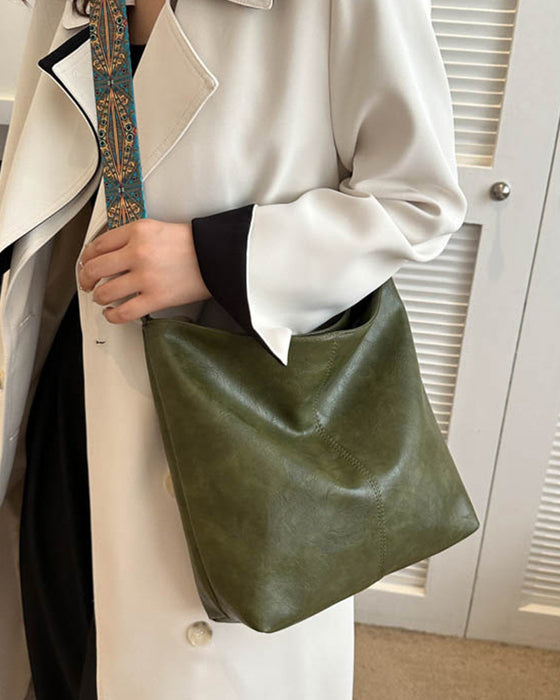 Sac seau vintage à bandoulière de grande capacité